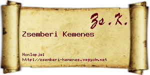 Zsemberi Kemenes névjegykártya